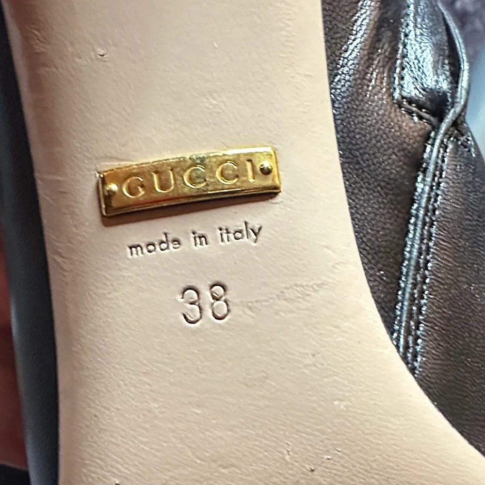 Gucci Ankle Boots w/ Gold Studs Size 38 - Picture 5 of 11